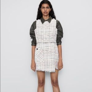 Zara Tweed Buttoned Jumpsuit NWT Size Large